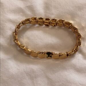 Gold Linked Bracelet with Textured Segments